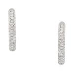 Pave Round Diamond Hoop Earrings in 14kt White Gold