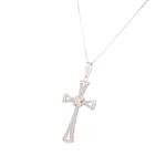 Pave Set Diamond Cross in 14kt White Gold