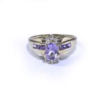 Pear and Square Cut Amethyst in 10kt Gold Ring