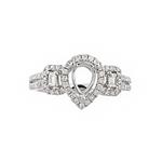 Pear Cut Diamond Setting in 14kt White Gold