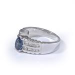 Natural London Blue Topaz Diamond Ring in 14kt White Gold