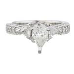 Pear Diamond Engagement Ring in 14kt White Gold