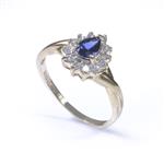 Diamond and Sapphire Ring in 14kt Gold 