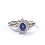 Forever Diamonds Diamond and Sapphire Ring in 14kt Gold 