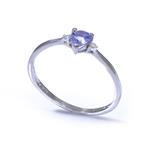 Pear Shape Tanzanite Accent Diamonds Platinum Promise Ring