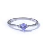 Forever Diamonds Pear Shape Tanzanite Accent Diamonds Platinum Promise Ring