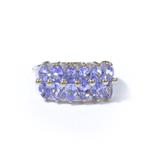 Forever Diamonds Pear Shape Tanzanite Horizontal Bar 14kt Gold Ring