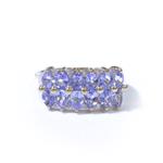 Pear Shape Tanzanite Horizontal Bar 14kt Gold Ring