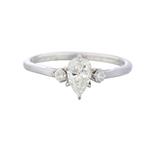 Pear Shaped Diamond Engagement Ring in 14kt White Gold