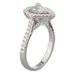 Pear Shaped Diamond Engagement Ring in 18kt White Gold