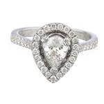 Forever Diamonds Pear Shaped Diamond Engagement Ring in 18kt White Gold