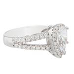 Pear Shaped Vintage Diamond Engagement Ring in 14kt White Gold