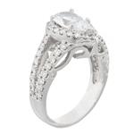 Pear Shaped Vintage Diamond Engagement Ring in 14kt White Gold