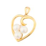 Pearl Diamond Heart in 14kt Gold