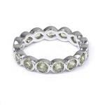 Peridot Eternity Band in 14kt White Gold