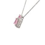 Pink  Colored Stone Pendant in Sterling Silver