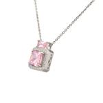 Pink  Colored Stone Pendant in Sterling Silver