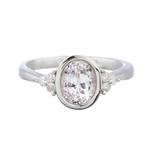 Pink Topaz Diamond Ring in 18kt White Gold