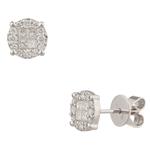 Princess Cut Diamond Cluster Earrings in 14kt White Gold