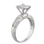 Princess Cut Diamond Cluster Engagement Ring in 14kt White Gold