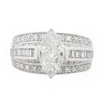 Princess Cut Diamond Engagement Ring in 14kt White Gold