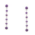 Purple Stone Drop Earrings in Sterling Silver