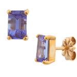 Purple Stone Stud Earrings in 14kt Gold