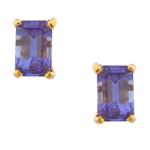 Purple Stone Stud Earrings in 14kt Gold