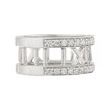 Roman Numeral Diamond Wedding Band in 14kt White Gold