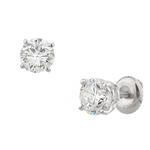 Round Brilliant Diamond Stud Earrings in 14kt White Gold