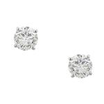 Round Brilliant Diamond Stud Earrings in 14kt White Gold