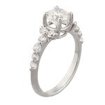 Round Diamond Bridal Engagement Ring Set in 18kt White Gold