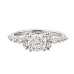 Round Diamond Bridal Engagement Ring Set in 18kt White Gold