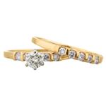 Round Diamond Bridal Engagement Set in 14kt Gold