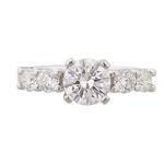 Round Diamond Bridal Engagement Set in 14kt White Gold