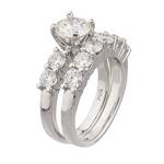 Round Diamond Bridal Engagement Set in 14kt White Gold