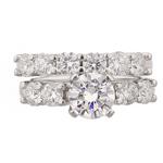 Round Diamond Bridal Engagement Set in 14kt White Gold