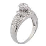 Round Diamond Cluster Engagement Ring in 14kt White Gold