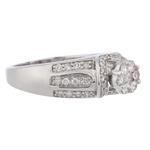 Round Diamond Cluster Engagement Ring in 14kt White Gold