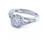 Round Diamond Cluster Engagement Ring in 14kt White Gold