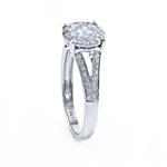 Round Diamond Cluster Engagement Ring in 14kt White Gold