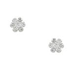 Round Diamond Cluster Stud Earrings in 14kt White Gold