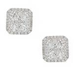 Forever Diamonds Round Diamond Cluster Stud Earrings in 14kt White Gold