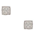 Forever Diamonds Round Diamond Cluster Stud Earrings in 14kt White Gold