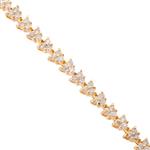 Round Diamond Cluster Tennis Bracelet in 14kt Gold