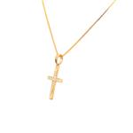 Round Diamond Cross in 14kt Gold