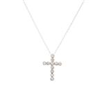 Forever Diamonds Round Diamond Cross Pendant in 14kt White Gold