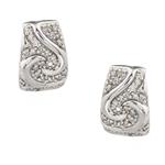 "J" Shaped Diamond Earrings in 10kt White Gold