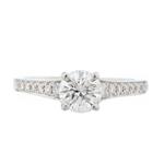 Round Diamond Engagement Ring in 18kt White Gold