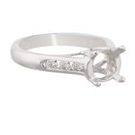 Round Diamond Engagement Ring Setting in 14kt White Gold
